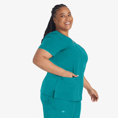 Women's EDS Essentials Mock Wrap Scrub Top