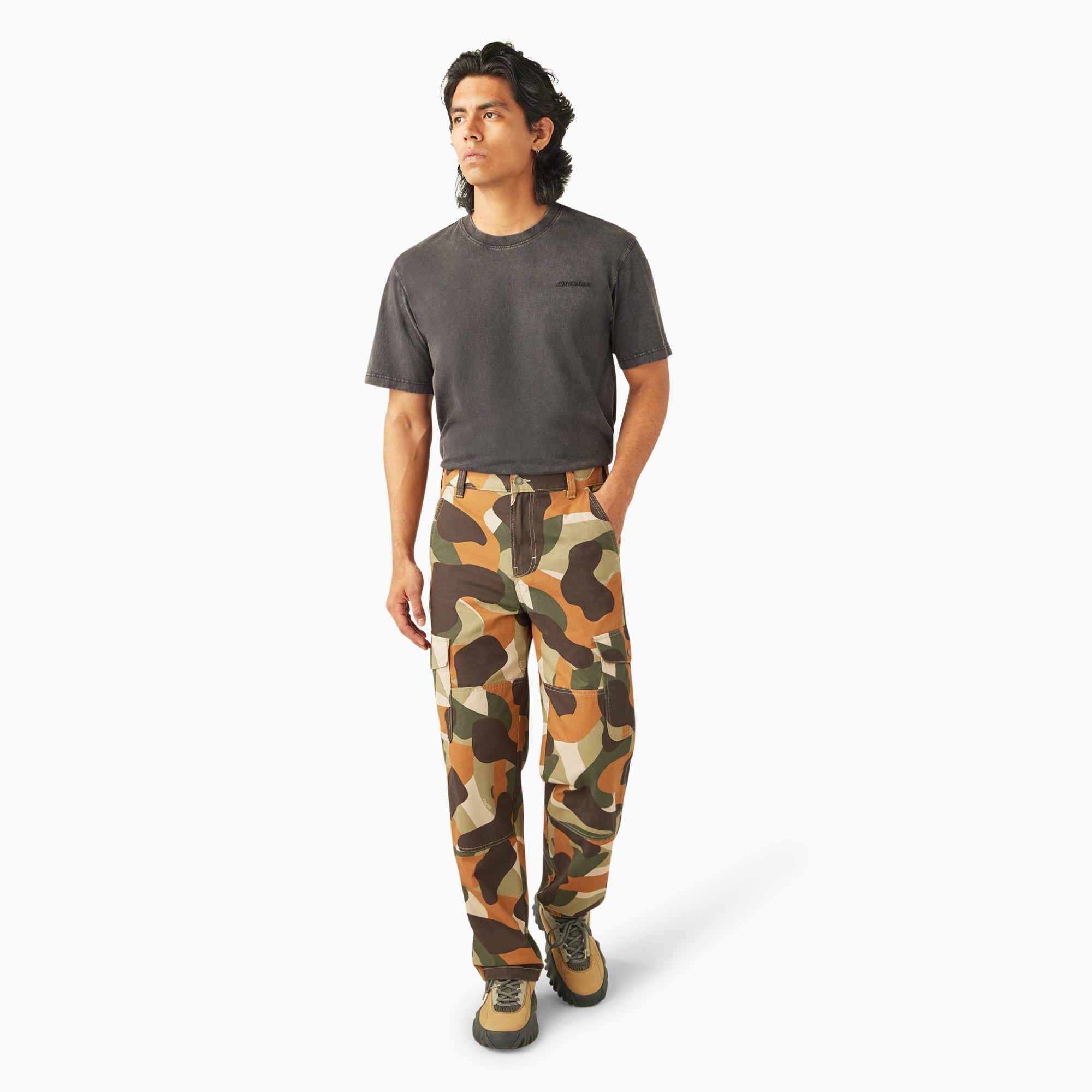 Camo Print Duck Cargo Pants