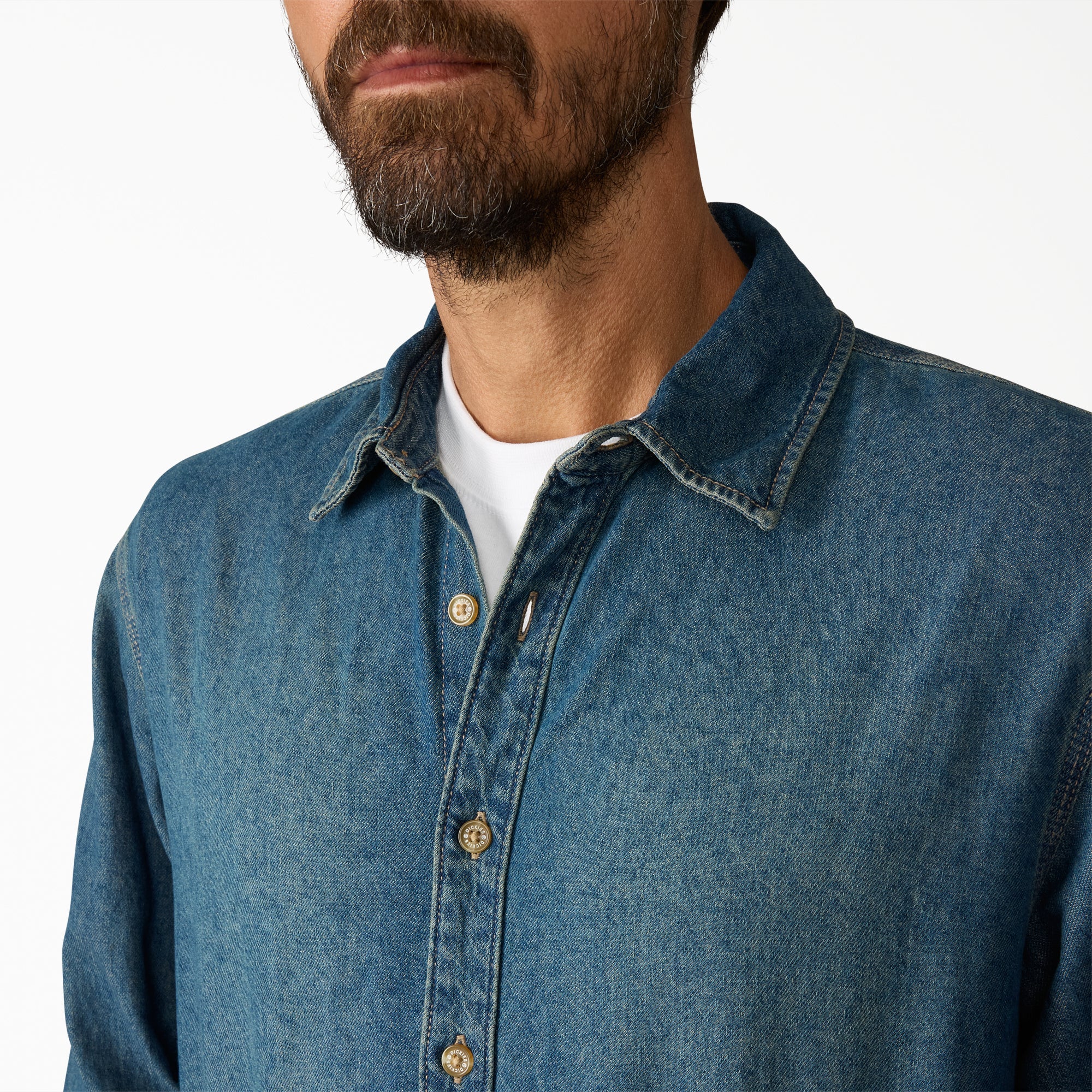 Lightweight Long Sleeve Denim Shirt