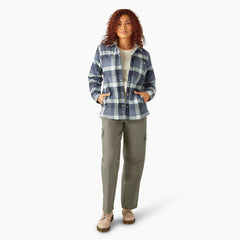 Women's Flannel Hooded Shirt Jacket