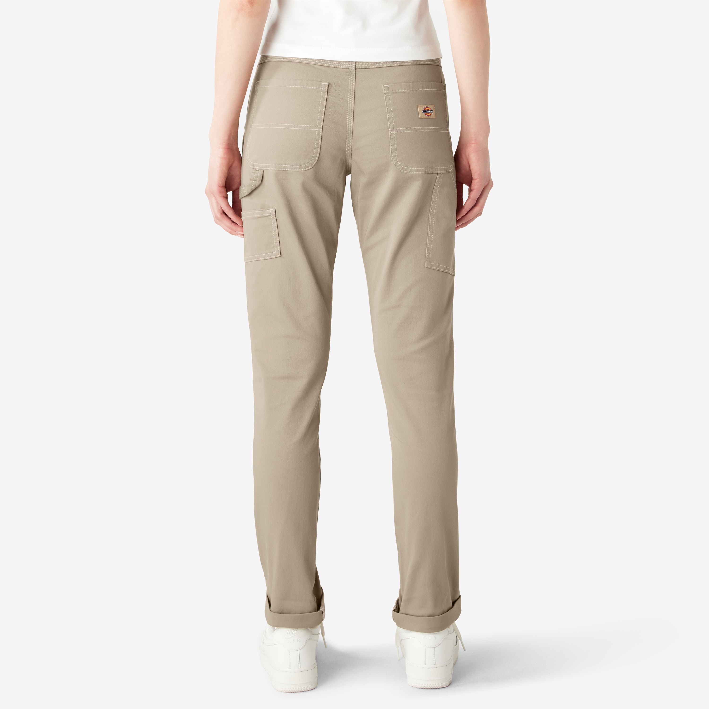 Women's Slim Straight Fit Roll Hem Carpenter Pants