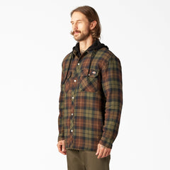 Flannel Hooded Shirt Jacket