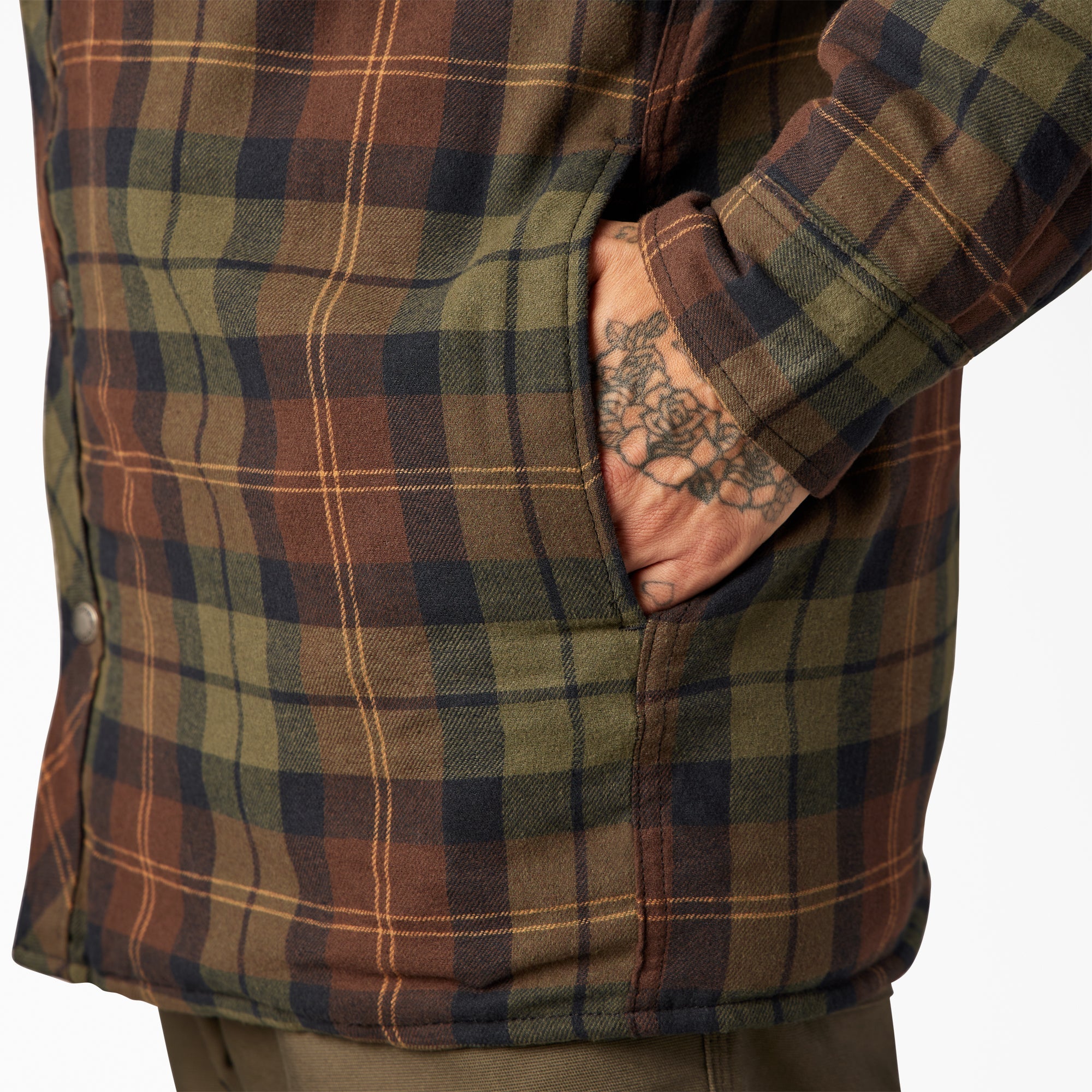 Flannel Hooded Shirt Jacket