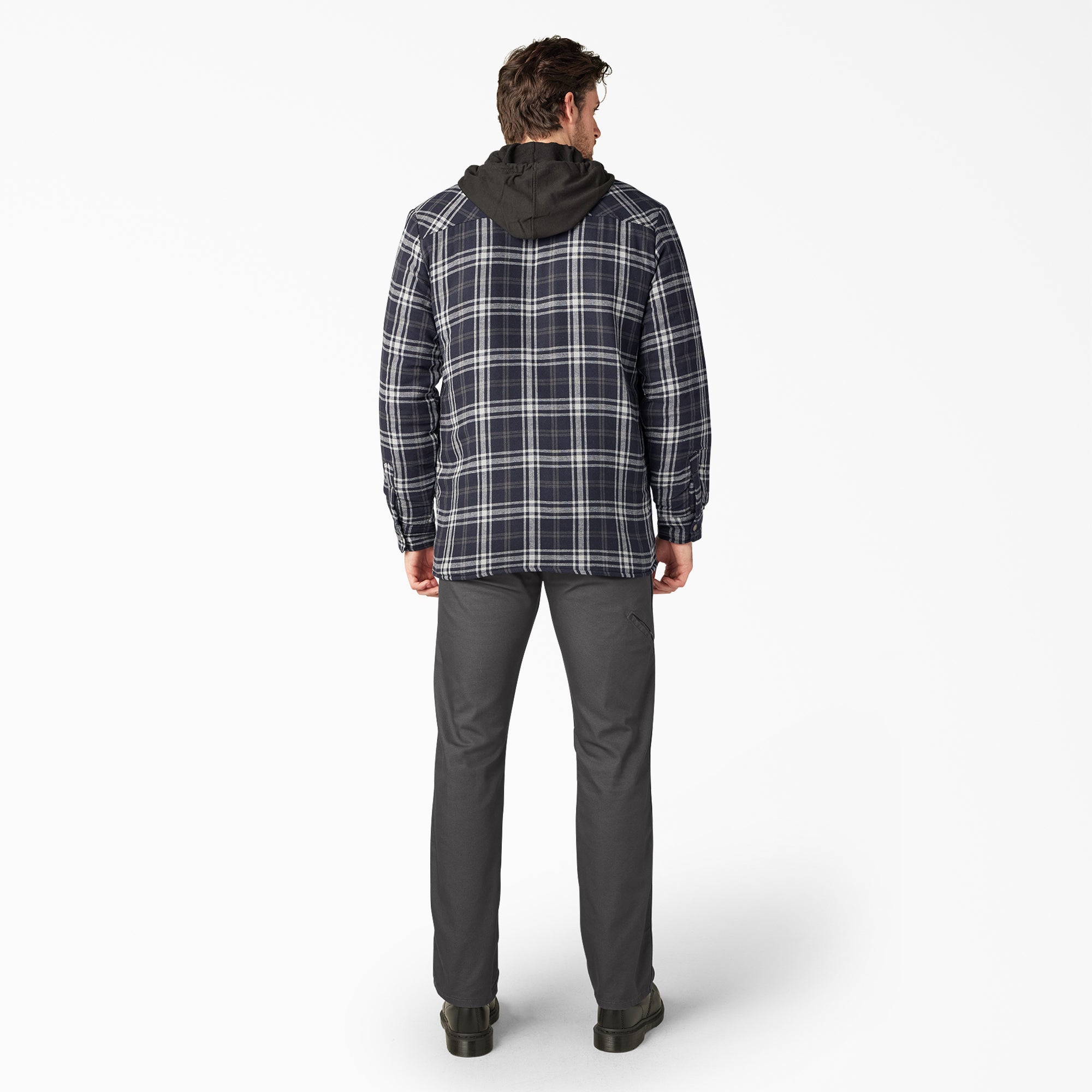 Flannel Hooded Shirt Jacket