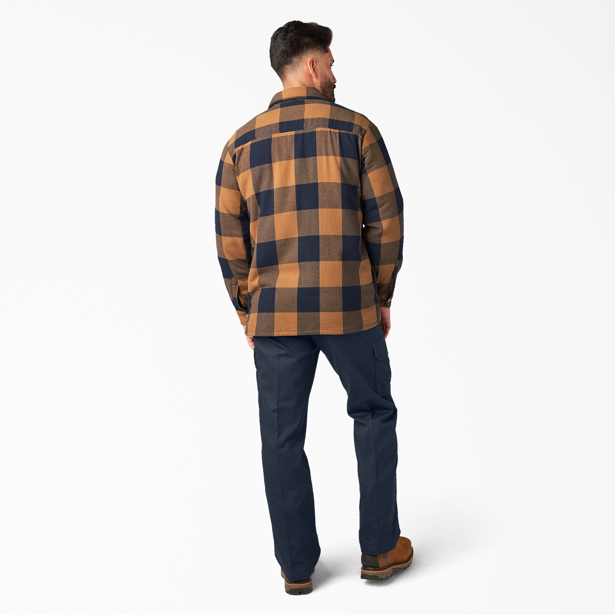 Water Repellent Fleece-Lined Flannel Shirt Jacket