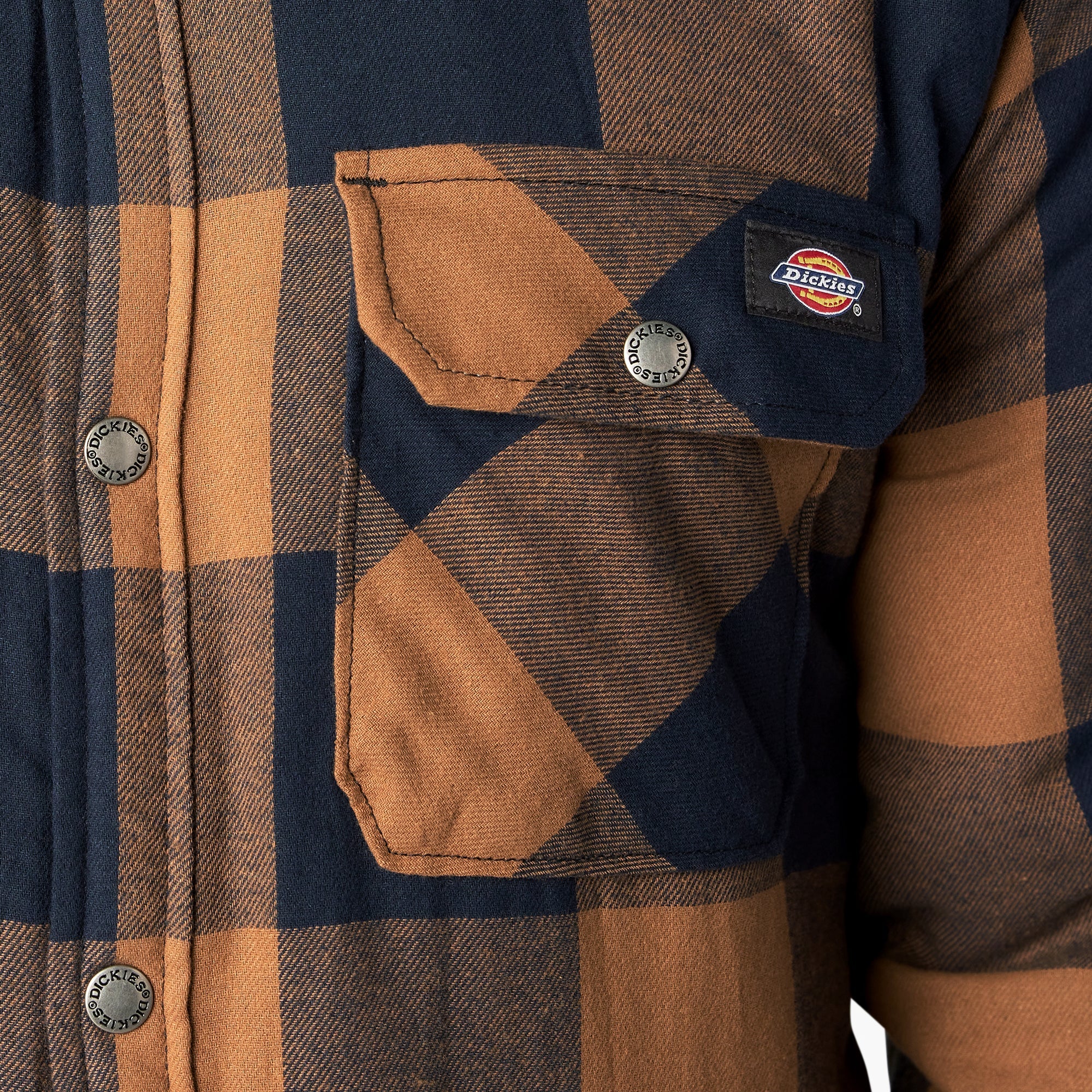 Water Repellent Fleece-Lined Flannel Shirt Jacket
