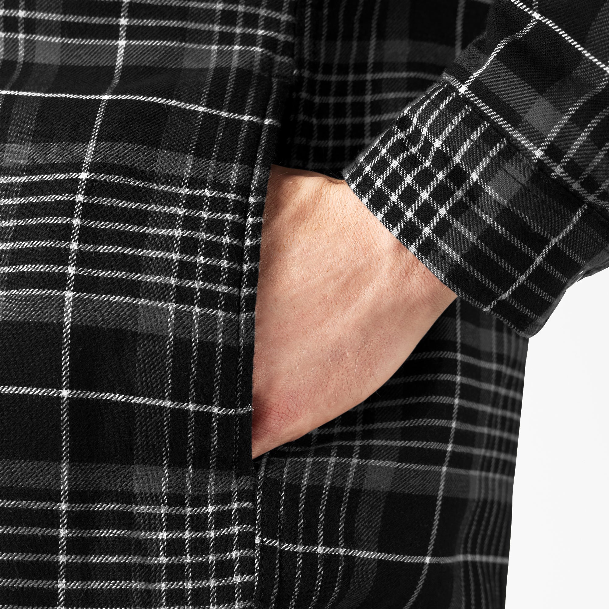 Water Repellent Fleece-Lined Flannel Shirt Jacket