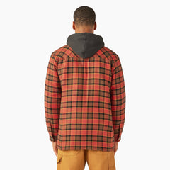 Water Repellent Flannel Hooded Shirt Jacket