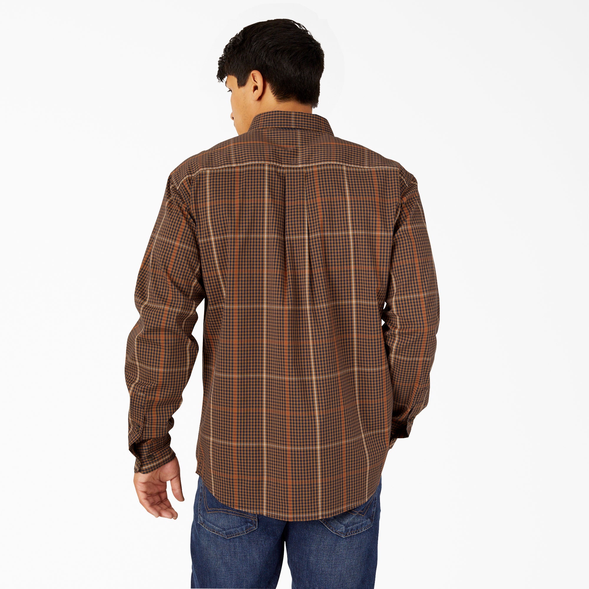 FLEX Relaxed Fit Long Sleeve Plaid Shirt
