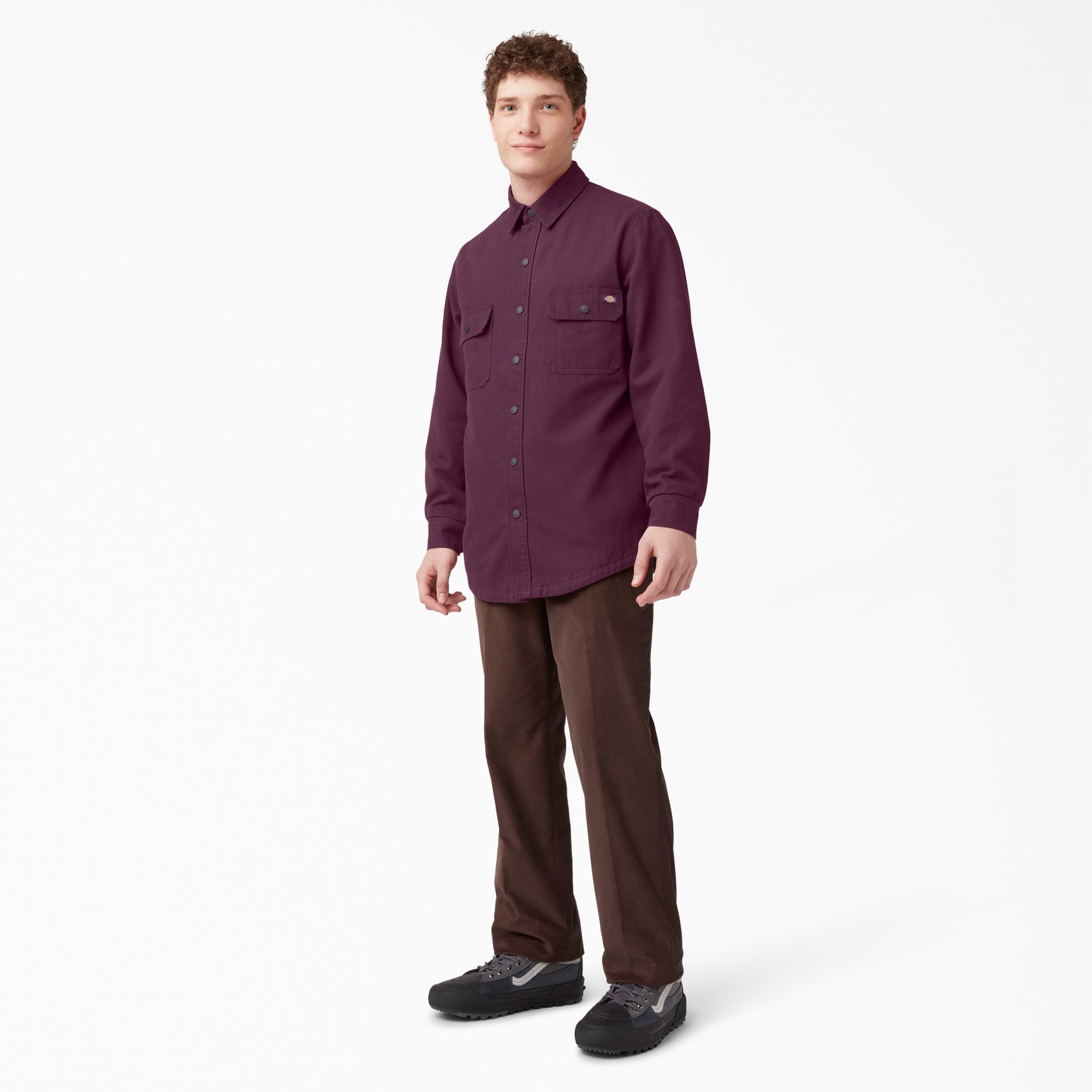 Long Sleeve Flannel-Lined Duck Shirt