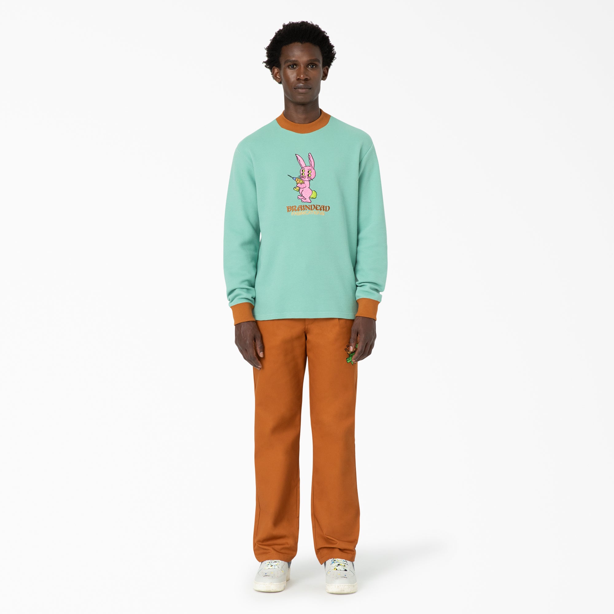 Brain Dead Embroidered Waffle Knit Sweater