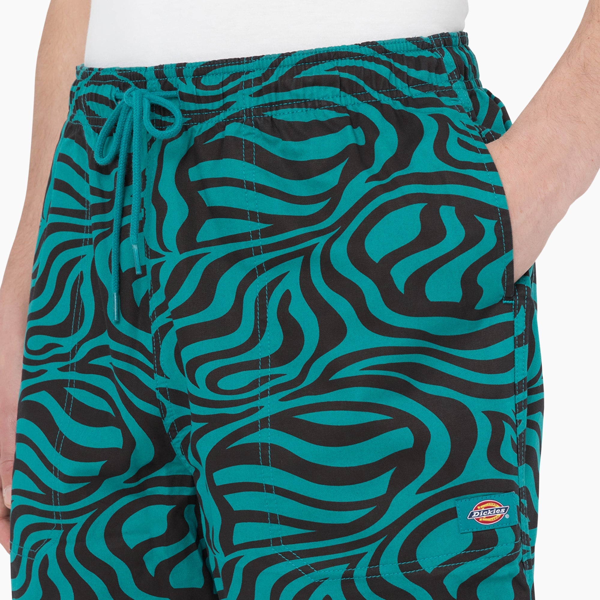 Zebra Print Modern Fit Drawstring Shorts, 6"
