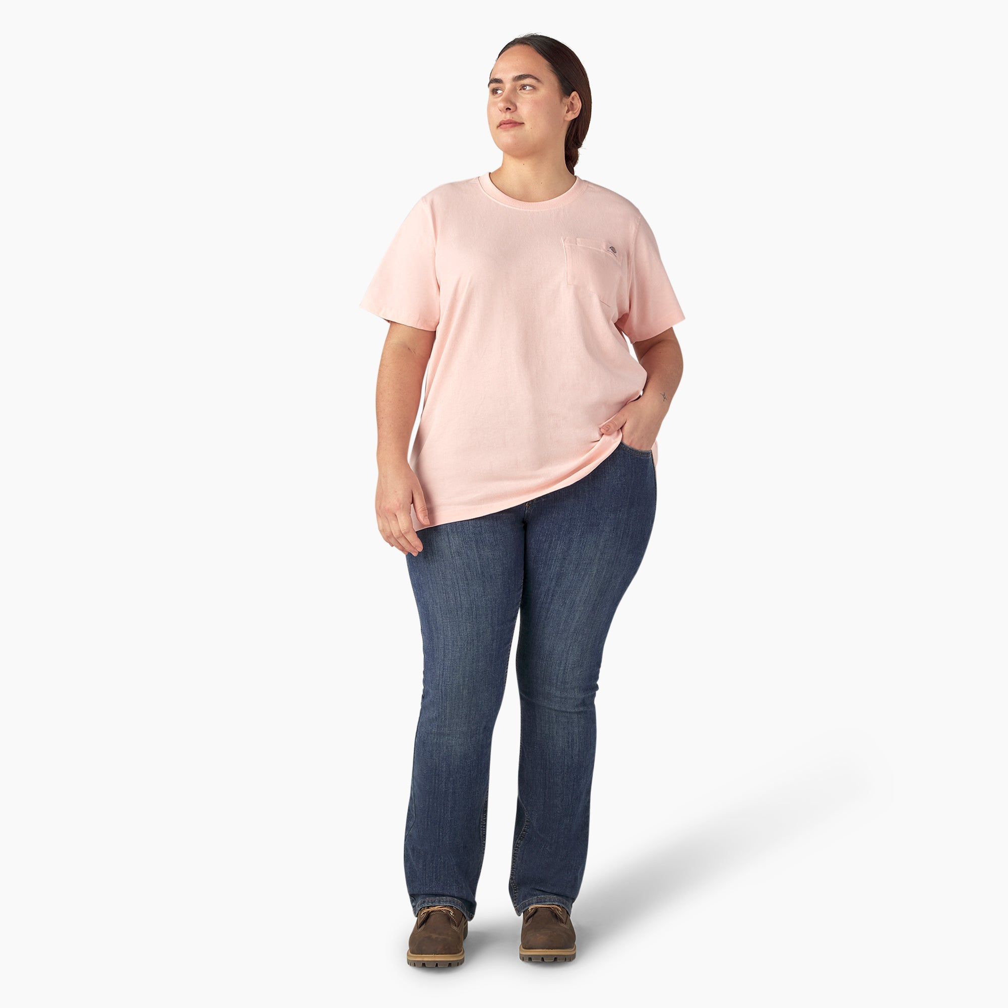 Women's Plus Heavyweight Short Sleeve Pocket T-Shirt