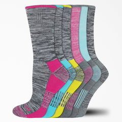 Women's Moisture Control Free Run Crew Socks, Size 6-9, 6-Pack