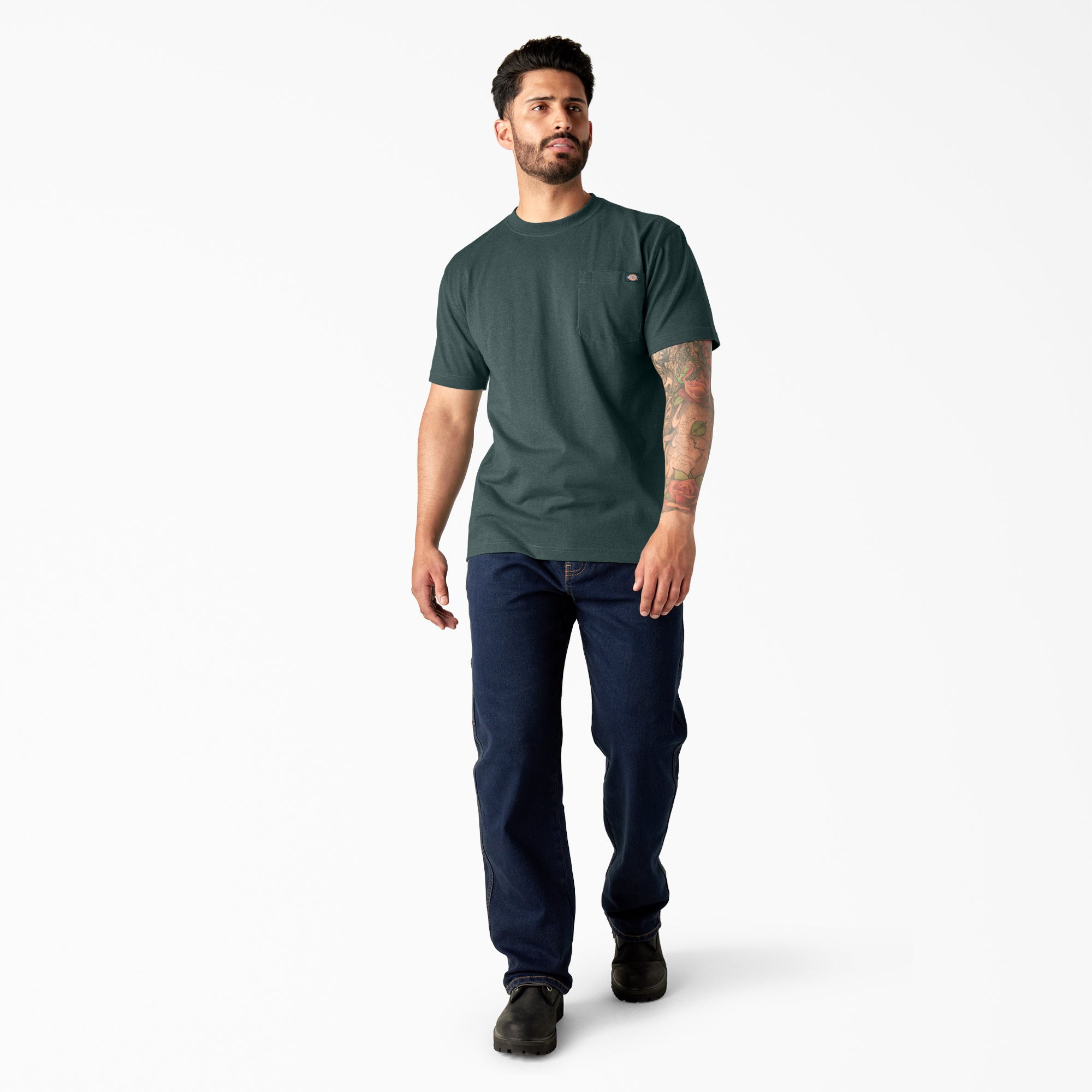 Heavyweight Heathered Short Sleeve Pocket T-Shirt